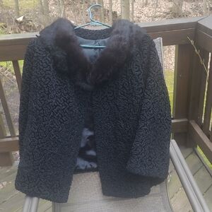 Vintage Faux curly lamb jacket M